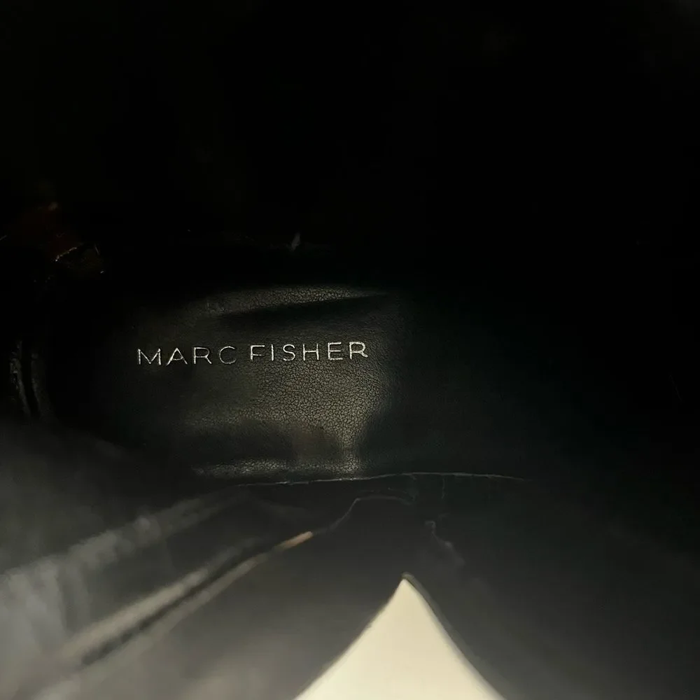 Marc Fisher Black Parole Buckle Moto Boots